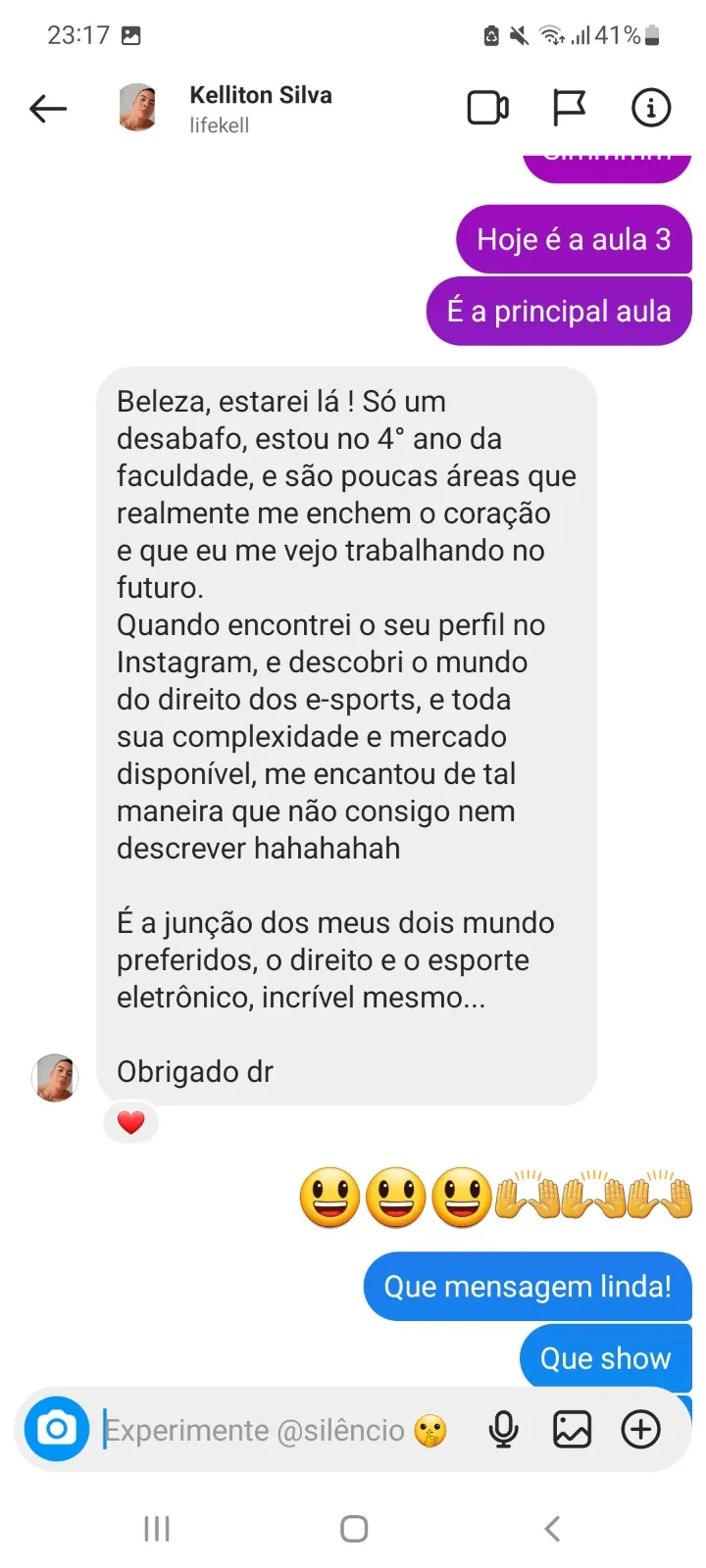Depoimento sobre Direito dos eSports
