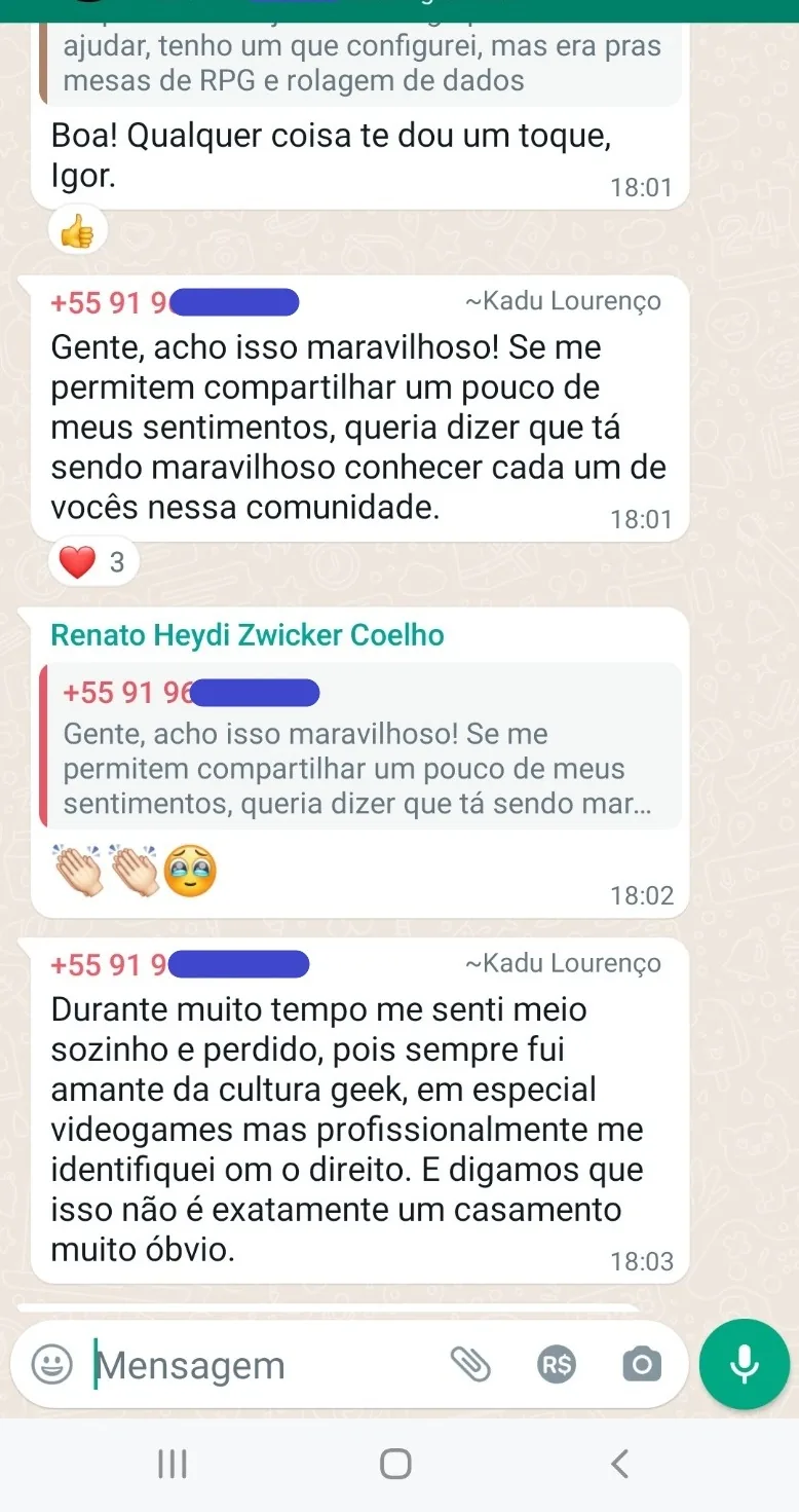 Depoimento sobre comunidade de Direito e eSports